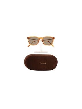 Tom Ford Unisex Sunglasses Amber Frames Brown Lenses with Case